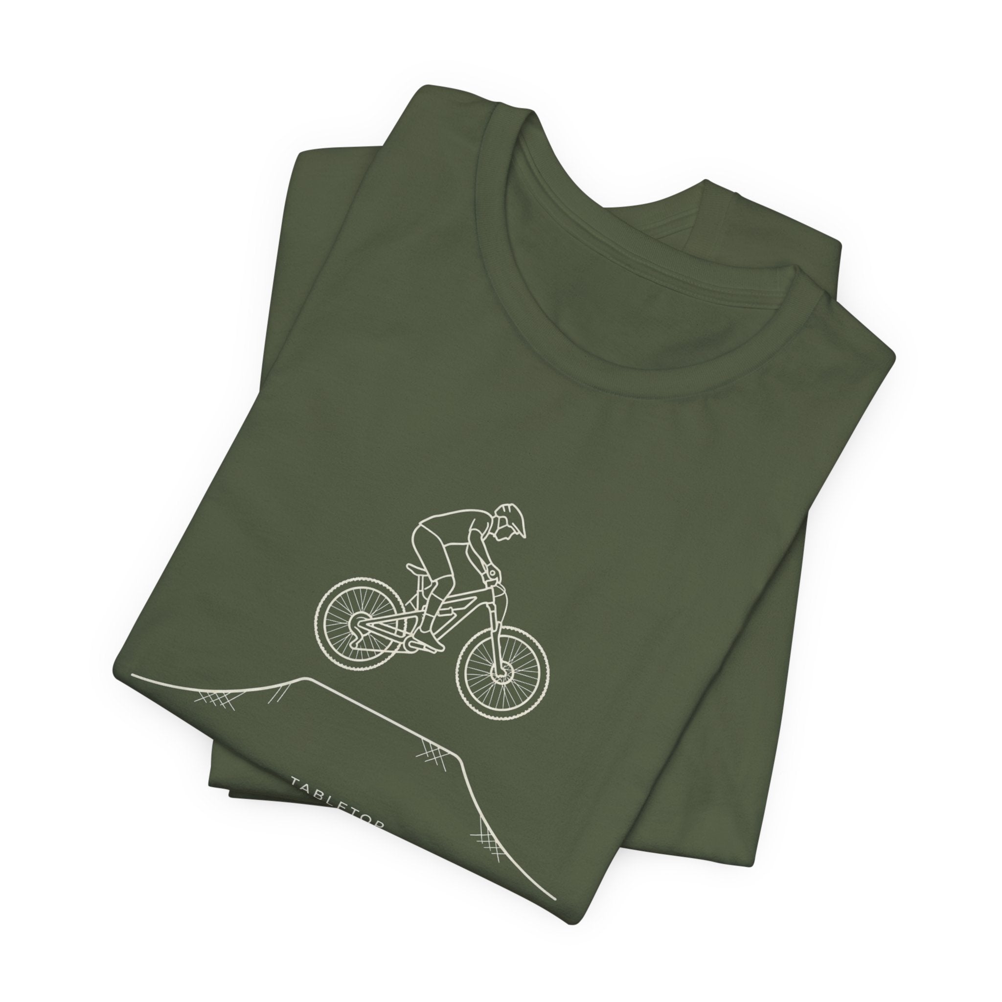 Trail Rider Bicycle Tee — Minimal Mountain Bike Graphic T-Shirt